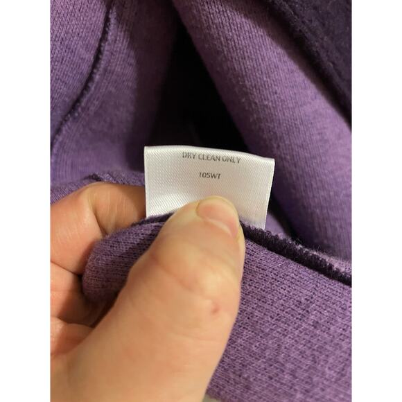 Eileen Fisher Two Tone Purple Lambs Wool & Cotton Blend Open Oversized Cardigan - Picture 6 of 15